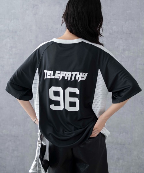 残りわずか HUGO サッカースタイル メッシュ Tシャツ WEGO tシャツ WEGO/サッカーメッシュ切り替えビッグT レディース