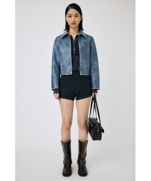 【m】MOUSSY FAUX LEATHER MINIMAL ジャケット マウジー MOUSSY FAUX LEATHER MINIMAL ジャケット （BLU