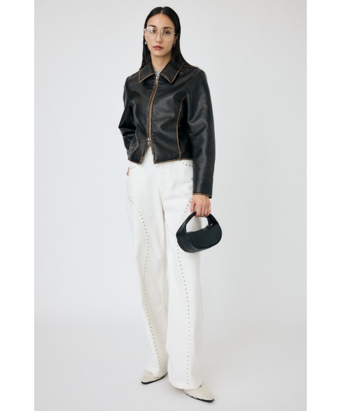 定価の半額以下✨‼️　マウジー　moussy　 ベージュ ジャケット レディース MOUSSY コート アウター FAUX LEATHER MINIMAL ジャケット