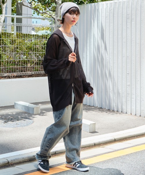 WEGO カーディガン WEGO/メッシュニットZIPパーカー メンズ