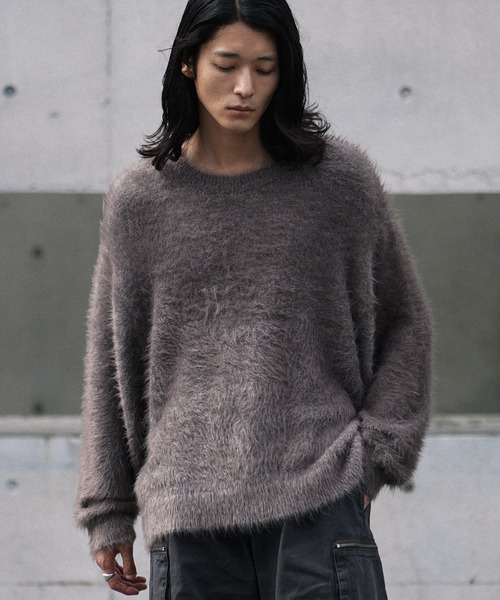 WYM LIDNM セーター ニット FEATHER SMOOTH MELANGE KNIT メンズ 