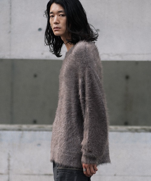 WYM LIDNM セーター ニット FEATHER SMOOTH MELANGE KNIT メンズ 