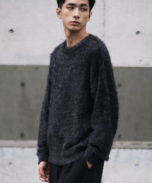 WYM LIDNM セーター ニット FEATHER SMOOTH MELANGE KNIT メンズ 