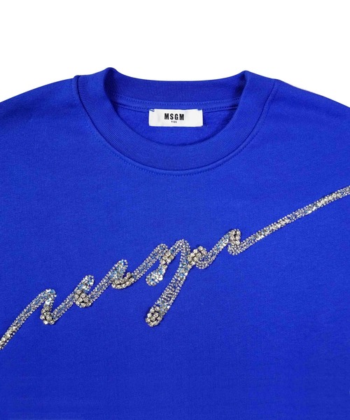 MSGM スウェットワンピース MSGM KIDS ワンピース NEW SIGNATUREビジューロゴ スウェット