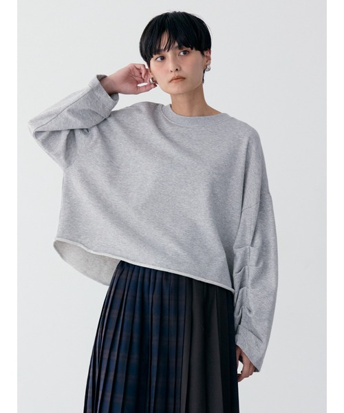 tシャツ ミニ裏毛タックスリーブ カットソー レディース 組曲 tシャツ ミニ裏毛ボリュームタックスリーブ カットソー