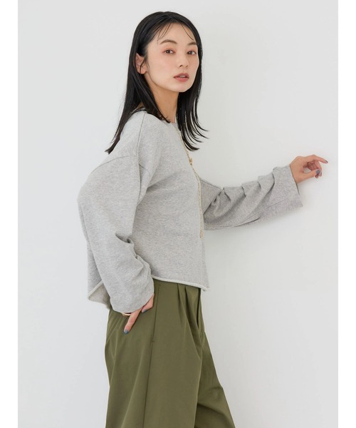 tシャツ ミニ裏毛タックスリーブ カットソー レディース 組曲 tシャツ ミニ裏毛ボリュームタックスリーブ カットソー