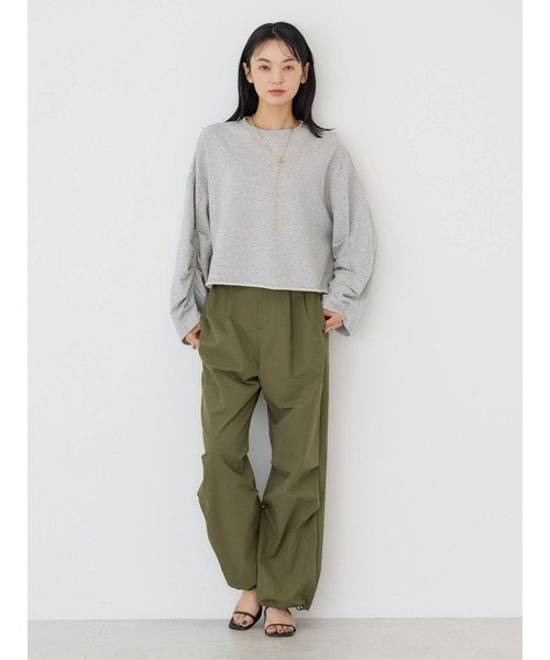 tシャツ ミニ裏毛タックスリーブ カットソー レディース 組曲 tシャツ ミニ裏毛ボリュームタックスリーブ カットソー