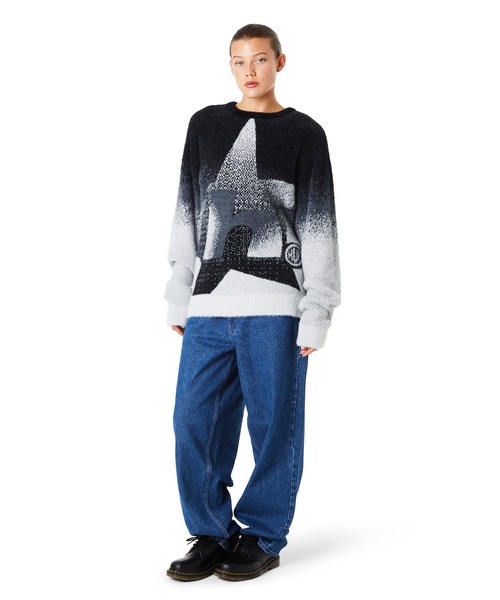ひろ出品 HUF セーター ニット HORIZON SHAGGY CREWNECK / シャギーニット