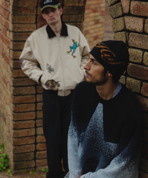 / HUF シャギーニット ジャカード セーター HUF セーター ニット HORIZON SHAGGY CREWNECK / シャギーニット