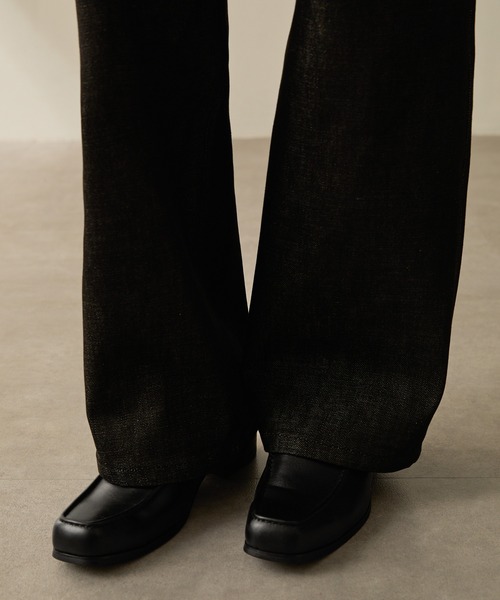 CALLNE ローファー 「CALLNE」Squaretoe Real Leather Heel Loafer