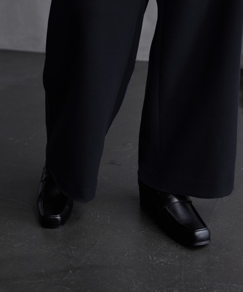 【CALLNE】スクエアトゥリアルレザーヒールローファー CALLNE ローファー 「CALLNE」Squaretoe Real Leather Heel