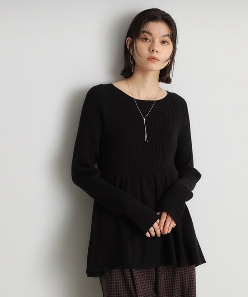 ニット セーター ペプラムニット レディース THE SHOP TK ニット セーター 切り替えペプラムニット「洗える