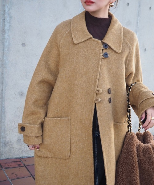 ステンカラーコート コート soutien collar double button coat