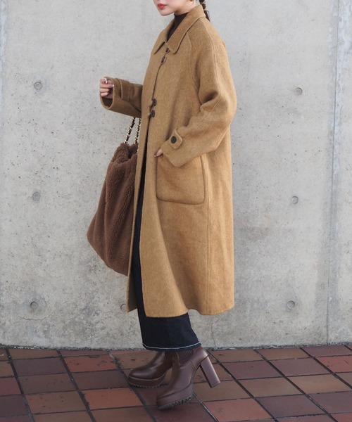 ステンカラーコート コート soutien collar double button coat