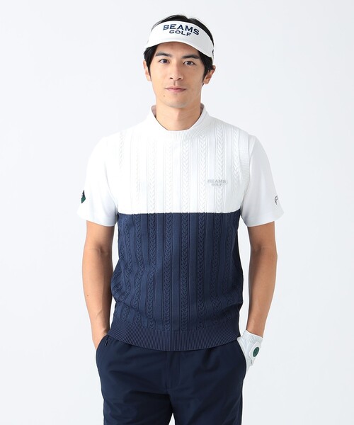 BEAMS GOLF ゴルフ メンズベスト（色：ホワイト系）｜メンズ