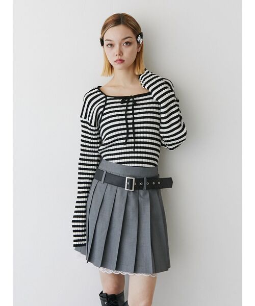 SUGAR by Yuu ジャガードスカート ショート 美品 ライトグレー SUGAR by Yuu ジャガードスカート ショート 美品 ライトグレー