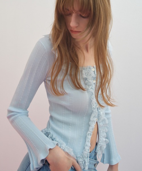 SNIDEL ニット セーター Sustainableフリルニットプルオーバー