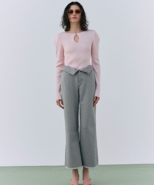 トップス JOSEMOON / 2WAY NECK RIB KNIT/ PINK JOSEMOON / 2WAY NECK RIB KNIT/ PINK
