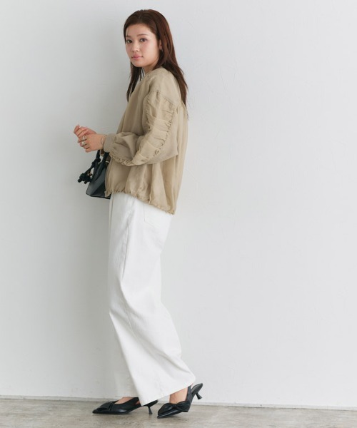 【Col Pierrot/コルピエロ】SHEER ブルゾン Pierrot（ピエロ） ブルゾン アウター 袖シャーリングシアーブルゾン