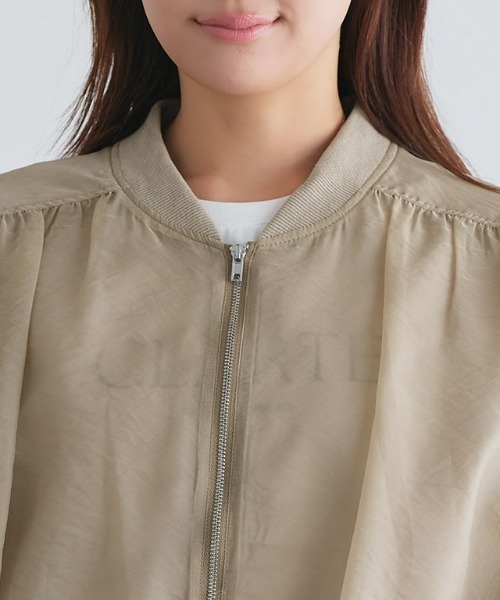 Pierrot（ピエロ） ブルゾン アウター 袖シャーリングシアーブルゾン