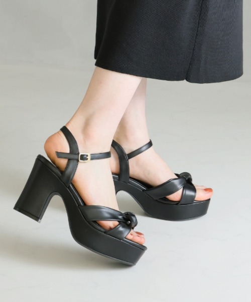 OLUN platform strap sandal/厚底ストラップサンダル VIVIAN（ヴィヴィアン） 厚底 サンダル 厚底プラットフォームノット