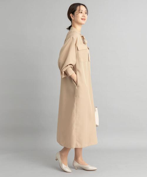 ✨美品✨定価4.6万 アドーア ボウタイシャツワンピース マキシ丈 近年 URBAN RESEARCH DOORS（アーバンリサーチドアーズ） ワンピース