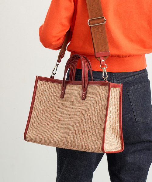 トートバッグ A VACATION/ア ヴァケーション BREAD M SUMAC STRIPE トートバッグ レディースの画像