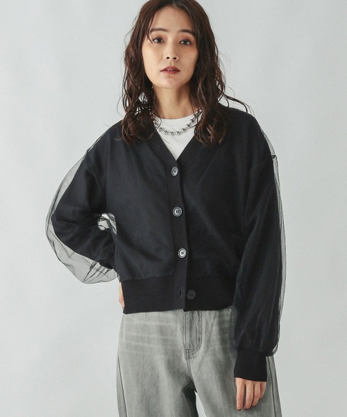 黒服ページ GLOBAL WORK（グローバルワーク） カーディガン チュールドッキング