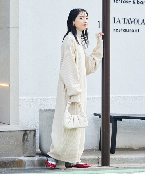 FREAK'S STORE（フリークスストア） ニットワンピース フリ- ブラウン