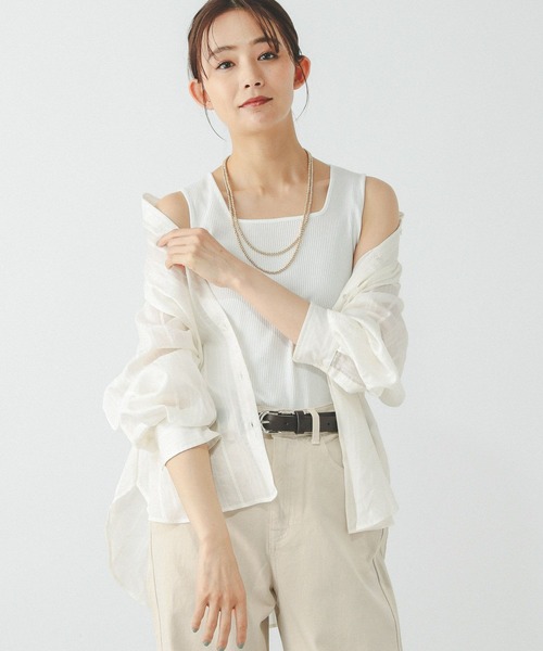 未使用　chloe タンクトップ　ファスナー Chloe（クロエ） トップス ラッフルタンクトップ CHC23SJH02182