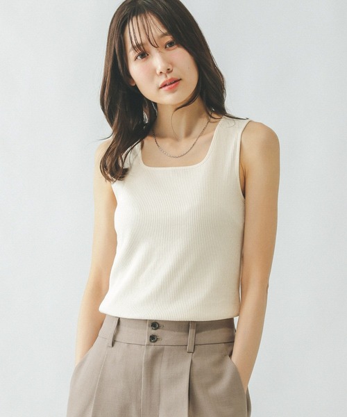 nowos  タンクトップ 即完売 ベージュ セール】2wayスラブニットトップス（タンクトップ）｜NEUNA（ヌナ）の