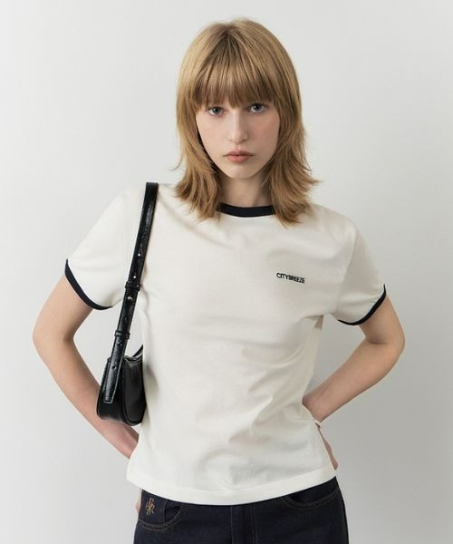tシャツ SMALL LOGO RINGER SHORT SLEEVED T-SHIRT レディース