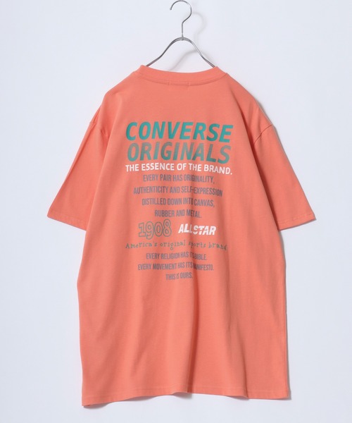 ★STONE ★コンパス ロゴ 刺繍 フードTシャツ CONVERSE/コンバース ロゴ刺繍/シューズバックプリント オーバー