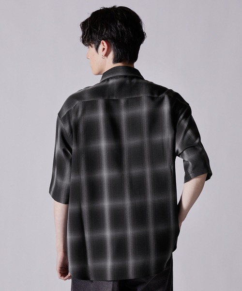 CLEL（クレイル） シャツ 「CLEL」Loose Herringbone Check Shirt