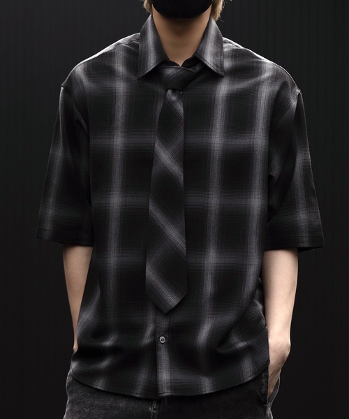 CLEL（クレイル） シャツ 「CLEL」Loose Herringbone Check Shirt