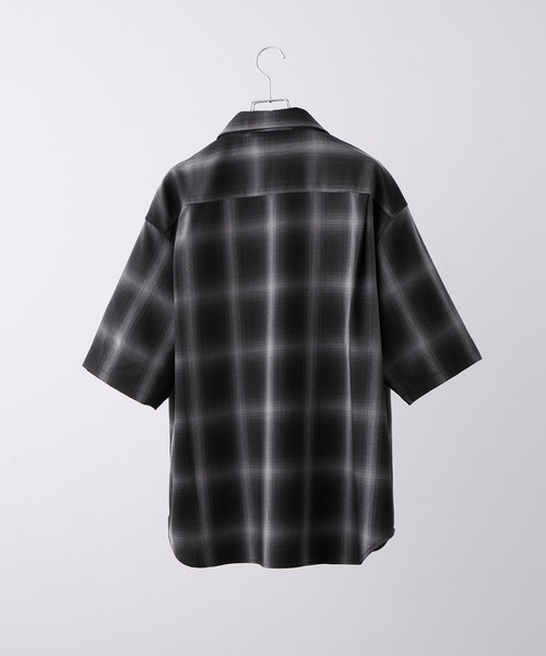 CLEL（クレイル） シャツ 半袖 「CLEL」Loose Herringbone Check Shirt