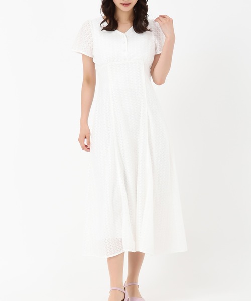 新品✨ミッシュマッシュ ロング ワンピース レース 7分袖 白 ホワイト MISCH MASCH（ミッシュマッシュ） ワンピース バルファス風レース