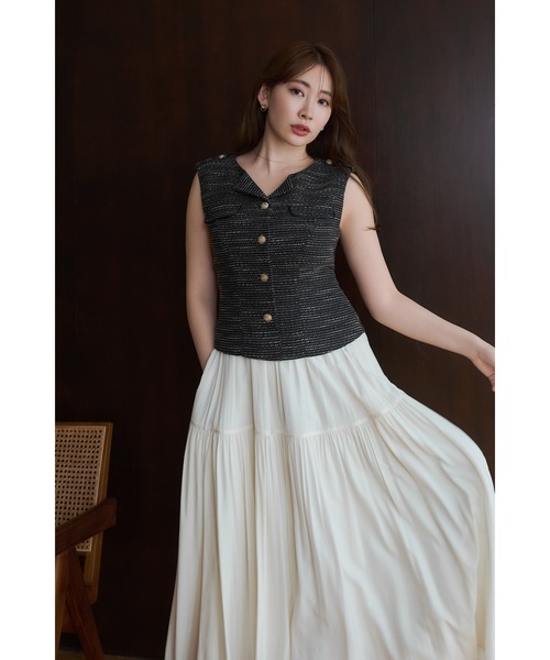 ワンピース Herlipto summer tweed dress 新色】Summer Tweed Dress
