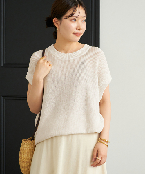 まり様Plage Washable Washi Mix ニット ホワイト タグ付 plage ニット セーター Washable Washi Mix レディース