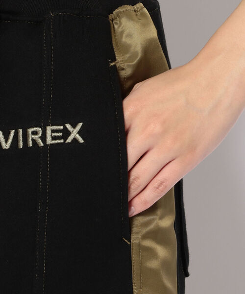 AVIREX ブラック ロングスカート SOUVENIR COLLECTION》WOMAN/SATIN SKA COMBI SKIRT | AVIREX