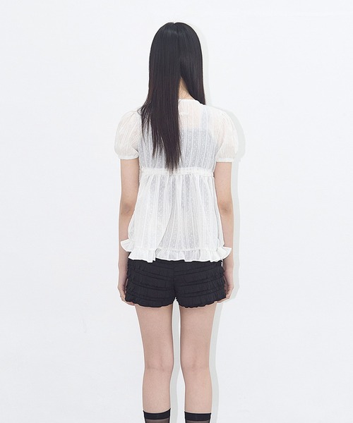 トップス FANCY CLUB Shirring Puff Blouse (WHITE) MUSINSA | FANCY CLUB Shirring Puff Blouse (WHITE) F25QB115