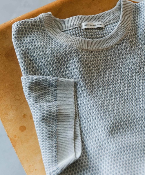 URBAN RESEARCH DOORS tシャツ 変形鹿の子ニットTシャツ メンズ