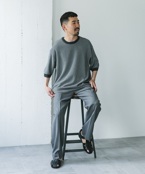 カノコニットＴシャツ URBAN RESEARCH DOORS tシャツ 変形鹿の子ニットTシャツ メンズ