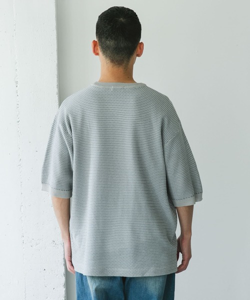 カノコニットＴシャツ URBAN RESEARCH DOORS tシャツ 変形鹿の子ニットTシャツ メンズ