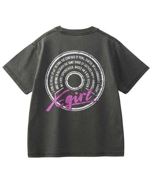 X-girl（エックスガール） tシャツ 半袖 PIGMENT DYED CIRCLE TEXT