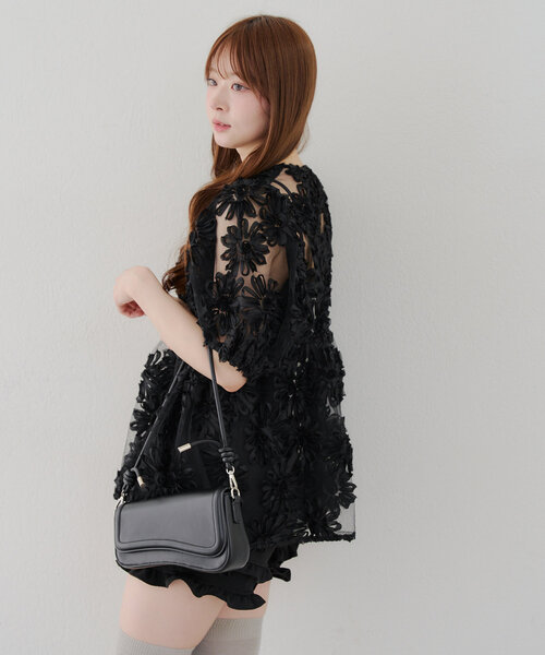 【新品未使用】花柄チュールブラウス Remind me and forever ブラウス シャツ 「@toitopoooo_____