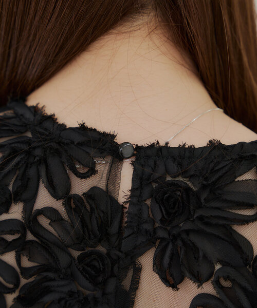 【新品未使用】花柄チュールブラウス Remind me and forever ブラウス シャツ 「@toitopoooo_____