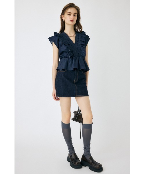 MOUSSY SHIRRING RUFFLE PEPLUM トップス MOUSSY | SHIRRING RUFFLE PEPLUM トップス (その他トップス