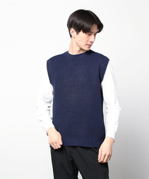 「SHIPS」 ノースリーブトップス MEDIUM ネイビー メンズ