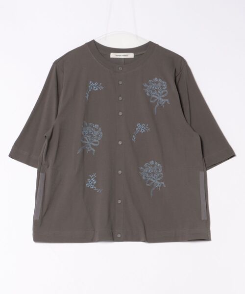 SUPER HAKKA（スーパーハッカ） カーディガン 強撚天竺スモールブーケ